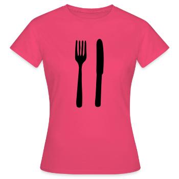 Couverts simples - T-shirt Femme - rose azalée - Devant - AI Model Female 172 dark (172cm)