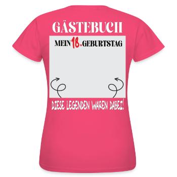 Gästebuch 18. Geburtstag Legendär Party Erinnerung - Frauen T-Shirt - Azalea - Hinten - AI Model Female 172 dark (172cm)