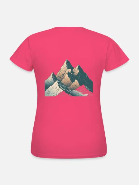 Minimalistisches Berg, Alpen Motiv - Frauen T-Shirt - Azalea