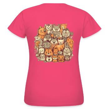 Funny animals, cute kids animal motif - Women's T-Shirt - azalea - Back - AI Model Female 172 dark (172cm)