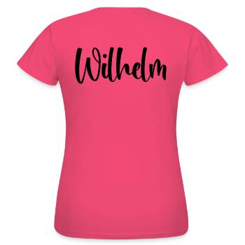 Name - Wilhelm - Frauen T-Shirt - Azalea - Hinten - AI Model Female 172 dark (172cm)