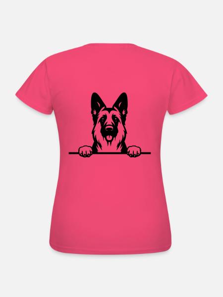 Berger allemand Peeking - DSH - Vecteur - T-shirt Femme - rose azalée