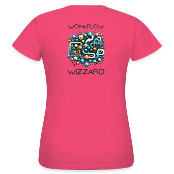 Flux de travail Wizzard - T-shirt Femme - rose azalée - Dos - AI Model Female 172 dark (172cm)