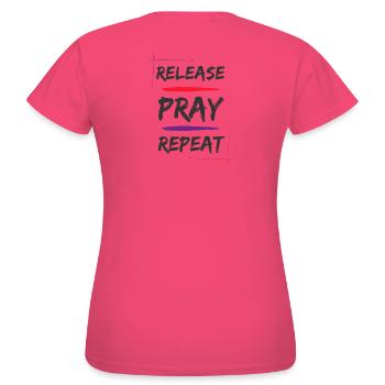Relâcher Prie Répéter - T-shirt Femme - rose azalée - Dos - AI Model Female 172 dark (172cm)