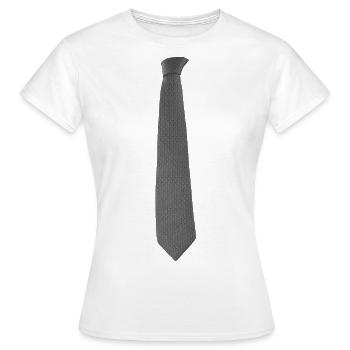 Grey Tie - Women's T-Shirt - white - Front - AI Model Female 172 dark (172cm)