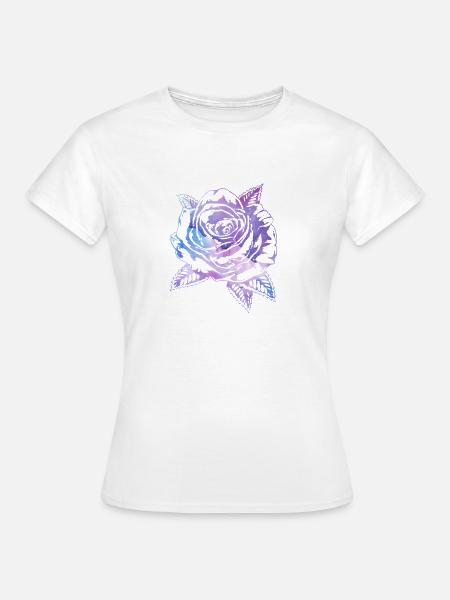 Galaxy Rose Blume - Frauen T-Shirt - Weiß