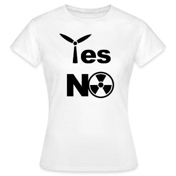 Oui à l'énergie éolienne Non à l'énergie atomique - T-shirt Femme - blanc - Devant - AI Model Female 172 dark (172cm)