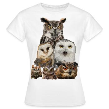 Owls - Women's T-Shirt - white - Front - AI Model Female 172 dark (172cm)