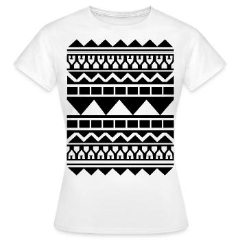Motif maori géométrique maori - T-shirt Femme - blanc - Devant - AI Model Female 172 dark (172cm)
