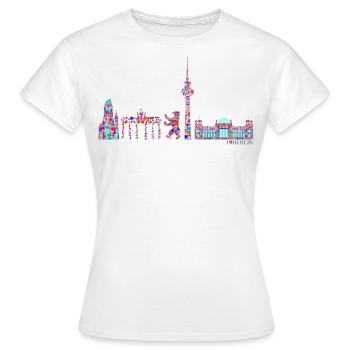 Berlin T-Shirt - Berlin Skyline Shirt - I Love - T-shirt Femme - blanc - Devant - AI Model Female 172 dark (172cm)