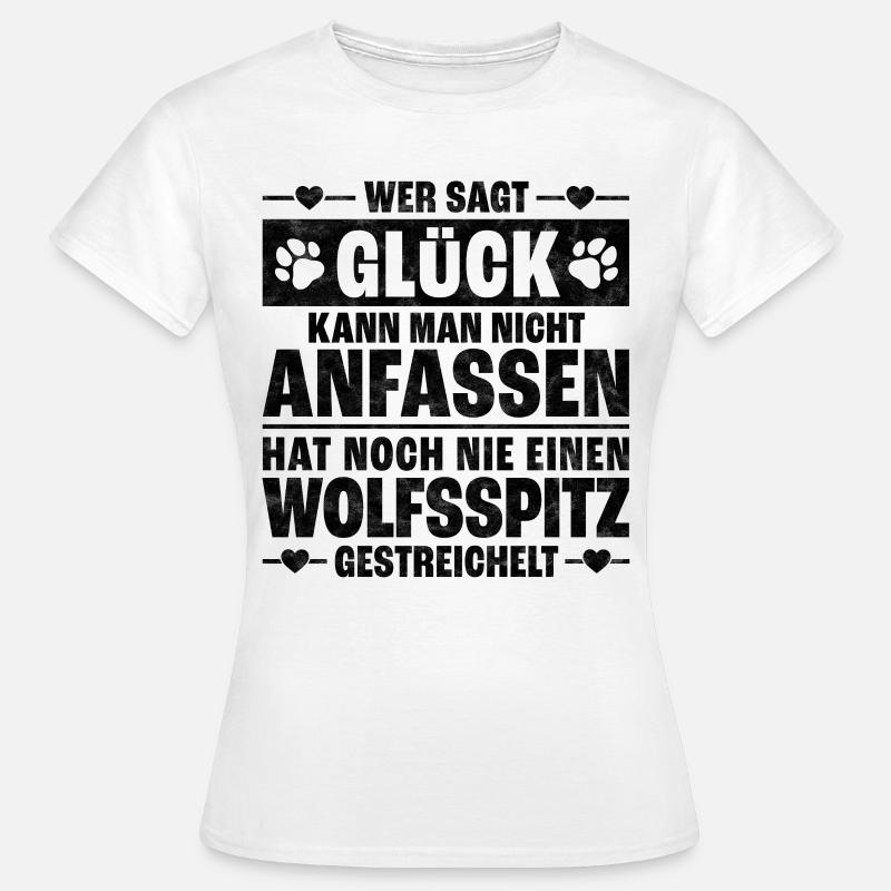 Wolfsspitz Schutzengel deutscher Spitz Spruch - Frauen T-Shirt - Weiß