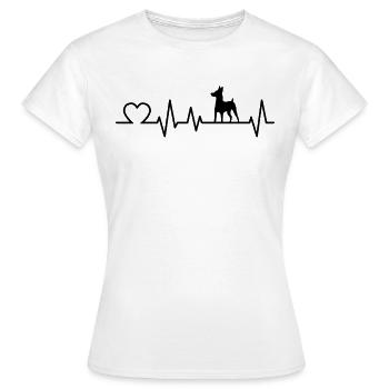 Zwergpinscher Herzschlag Pinscher Geschenk - Frauen T-Shirt - Weiß - Vorne - AI Model Female 172 dark (172cm)