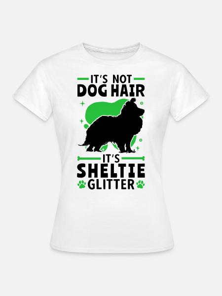 Das ist Sheltie Glitzer Shetland Sheepdog - T-shirt dam - vit