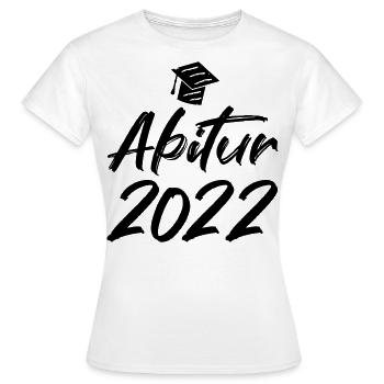 Abschluss Abitur 2022 Hut Pinselschrift - Frauen T-Shirt - Weiß - Vorne - AI Model Female 172 dark (172cm)