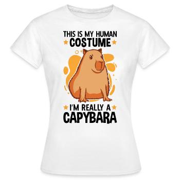 Costume de Capybara Capybara d’Amérique du Sud - T-shirt Femme - blanc - Devant - AI Model Female 172 dark (172cm)