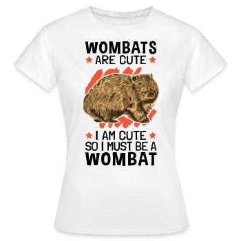 Also bin ich ein Wombat Beuteltier - Frauen T-Shirt - Weiß - Vorne - AI Model Female 172 dark (172cm)