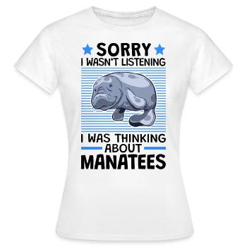 J’ai pensé aux lamantins mammifères marins - T-shirt Femme - blanc - Devant - AI Model Female 172 dark (172cm)