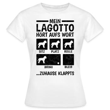 Lagotto Romagnolo Hundetricks Wasserhund - Frauen T-Shirt - Weiß - Vorne - AI Model Female 172 dark (172cm)