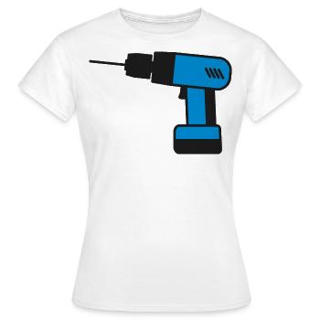 Akkuschrauber Werkzeuge Bohrmaschine - Frauen T-Shirt - Weiß - Vorne - AI Model Female 172 dark (172cm)