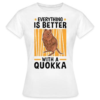 Alles ist besser mit Quokka Beuteltier - Frauen T-Shirt - Weiß - Vorne - AI Model Female 172 dark (172cm)