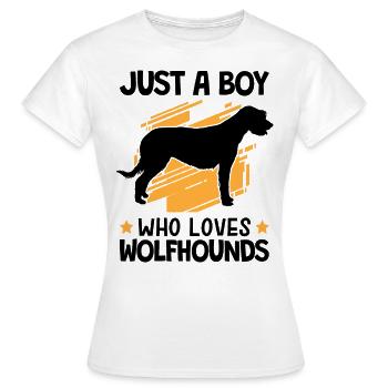 Garçon le lévrier irlandais aime Wolfhound - T-shirt Femme - blanc - Devant - AI Model Female 172 dark (172cm)