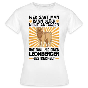 Leonberger streicheln deutscher Wachhund - Frauen T-Shirt - Weiß - Vorne - AI Model Female 172 dark (172cm)