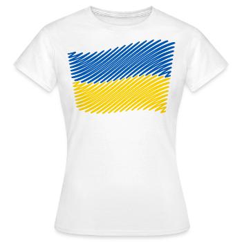 Ukraine Flag Scribble (Blue - Yellow) - Women's T-Shirt - white - Front - AI Model Female 172 dark (172cm)