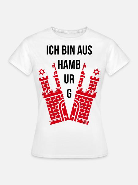 Ich Bin Aus Hamburg (Hamburger / Wappen) - Frauen T-Shirt - Weiß