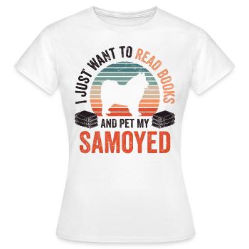 Lire et caresser Samoyède Samoyède - T-shirt Femme - blanc - Devant - AI Model Female 172 dark (172cm)