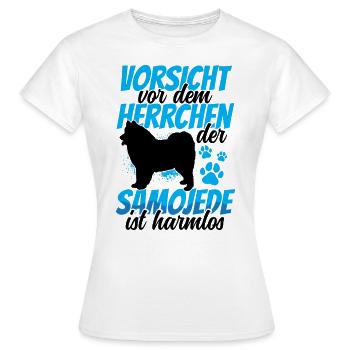 Samojede ist harmlos Samojedenspitz - Frauen T-Shirt - Weiß - Vorne - AI Model Female 172 dark (172cm)