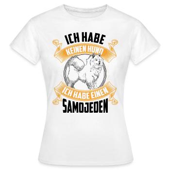 Ich habe einen Samojede Samojedenspitz - Frauen T-Shirt - Weiß - Vorne - AI Model Female 172 dark (172cm)