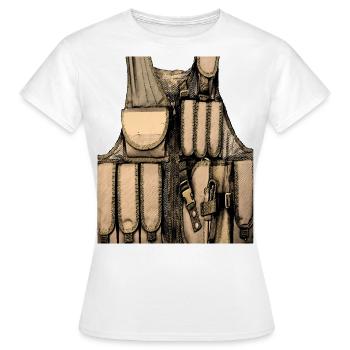 Gilet imprimé beige - T-shirt Femme - blanc - Devant - AI Model Female 172 dark (172cm)