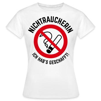 Nichtraucherin – Ich Hab’s Geschafft! (2C) - Frauen T-Shirt - Weiß - Vorne - AI Model Female 172 dark (172cm)
