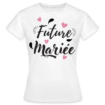 Future mariée EVJF - T-shirt Femme - blanc - Devant - AI Model Female 172 dark (172cm)