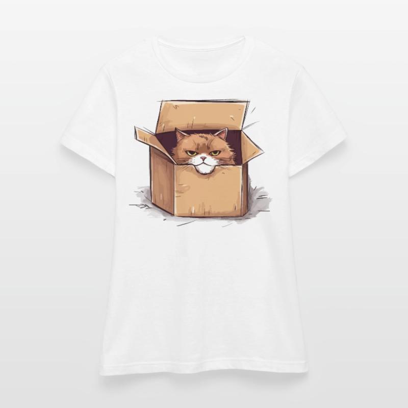 Cat grumpy grumpy grumpy sits in the box Women's T-Shirt