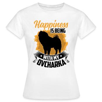 Ovcharka est chanceux chien de berger du Caucase - T-shirt Femme - blanc - Devant - AI Model Female 172 dark (172cm)