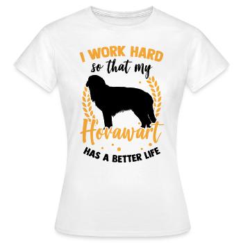 Arbeite für Hovawart Derber Bauernhund - Frauen T-Shirt - Weiß - Vorne - AI Model Female 172 dark (172cm)