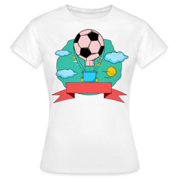 Plaque nominative de ballon à air chaud de football vert - T-shirt Femme - blanc - Devant - AI Model Female 172 dark (172cm)