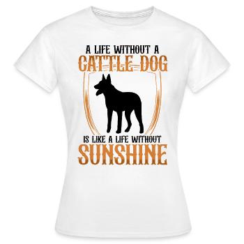 La vie sans bovin australien Chien de bétail Chien de bétail - T-shirt Femme - blanc - Devant - AI Model Female 172 dark (172cm)