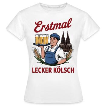 Erstmal lecker Koelsch - Frauen T-Shirt - Weiß - Vorne - AI Model Female 172 dark (172cm)