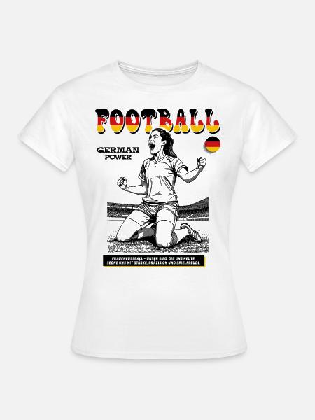Deutschland Fußballerin Shirt: Tor mit Übersicht - Frauen T-Shirt - Weiß