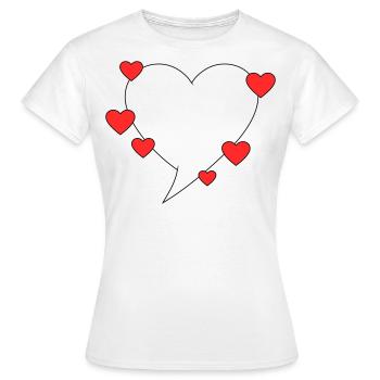 Bulle de dialogue avec des cœurs - T-shirt Femme - blanc - Devant - AI Model Female 172 dark (172cm)