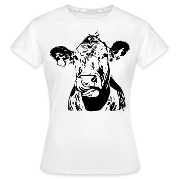 2reborn animal vache pâturage animal ferme steak vache bl - T-shirt Femme - blanc - Devant - AI Model Female 172 dark (172cm)