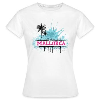 Majorque Espagne Île d’été Palmiers Beach Party - T-shirt Femme - blanc - Devant - AI Model Female 172 dark (172cm)