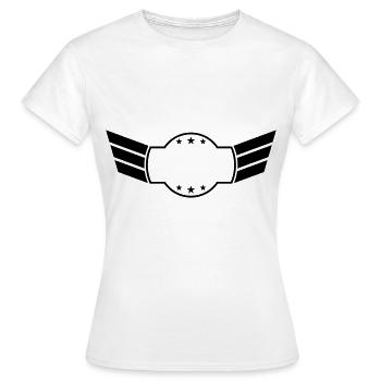 Abzeichen Symbol Personalisiert - Frauen T-Shirt - Weiß - Vorne - AI Model Female 172 dark (172cm)