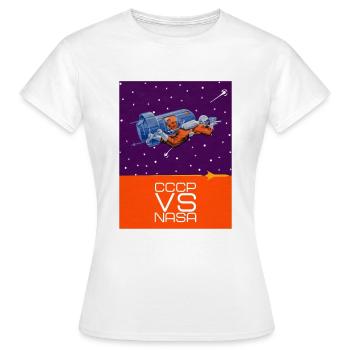 Russie Vs NASA Conquête Spatiale - T-shirt Femme - blanc - Devant - AI Model Female 172 dark (172cm)
