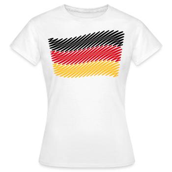 Drapeau allemand / drapeau fédéral (croquis) - T-shirt Femme - blanc - Devant - AI Model Female 172 dark (172cm)