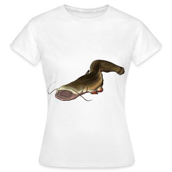 Wels Catfish Illustration Waller - T-shirt Femme - blanc - Devant - AI Model Female 172 dark (172cm)