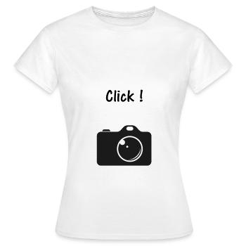 Camera Photo Click - T-shirt Femme - blanc - Devant - AI Model Female 172 dark (172cm)