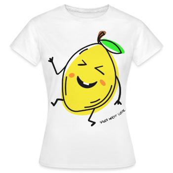 Zitrone Frucht Obst Spruch Sauer macht lustig Humo - Frauen T-Shirt - Weiß - Vorne - AI Model Female 172 dark (172cm)